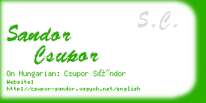 sandor csupor business card